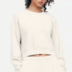MATE The Label Fleece Crop Sweatshirt | Bone Color